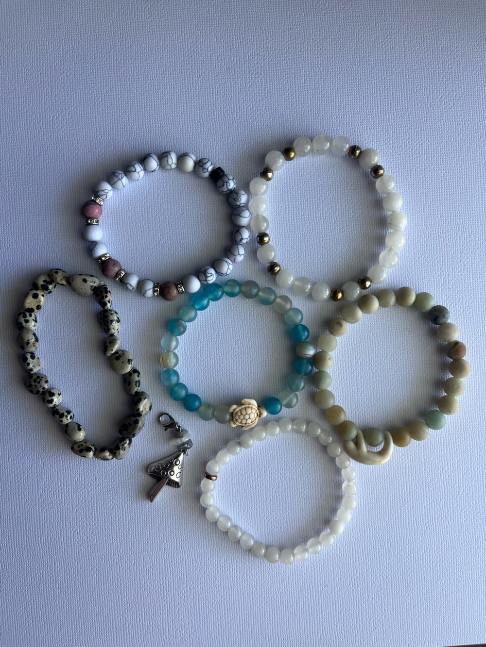 Set of Beaded Bracelets/ Charm